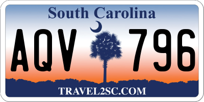 SC license plate AQV796