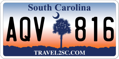 SC license plate AQV816