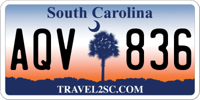 SC license plate AQV836