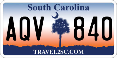 SC license plate AQV840