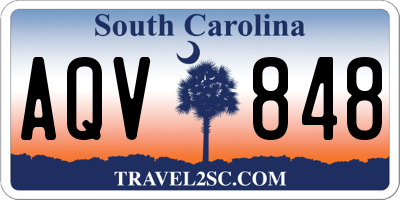 SC license plate AQV848