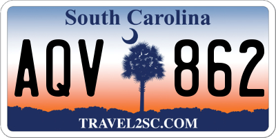 SC license plate AQV862