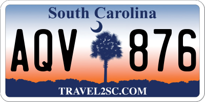 SC license plate AQV876