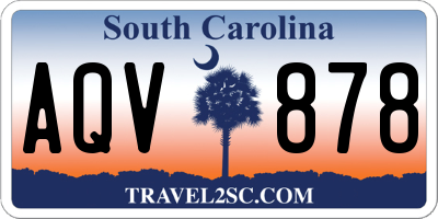 SC license plate AQV878