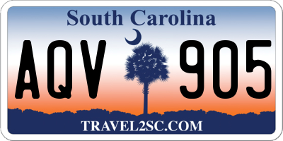 SC license plate AQV905