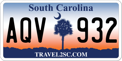 SC license plate AQV932