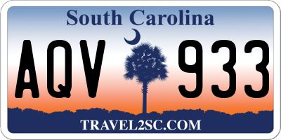 SC license plate AQV933