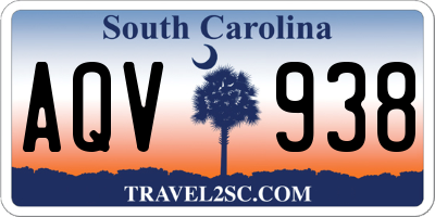 SC license plate AQV938