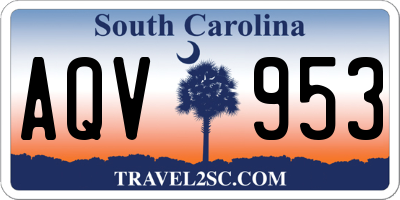 SC license plate AQV953