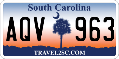SC license plate AQV963