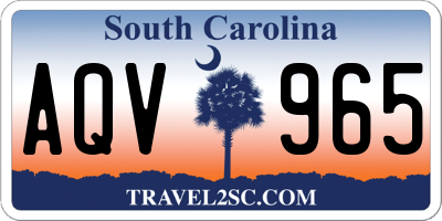 SC license plate AQV965