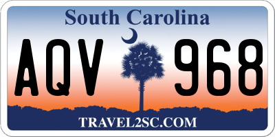 SC license plate AQV968