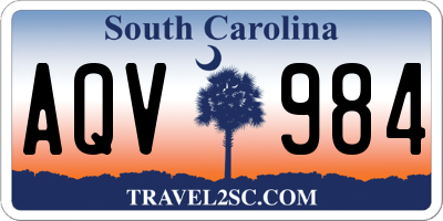 SC license plate AQV984