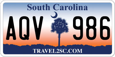 SC license plate AQV986