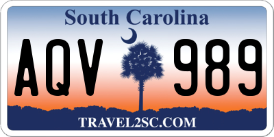 SC license plate AQV989