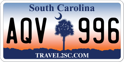 SC license plate AQV996