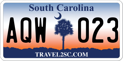 SC license plate AQW023