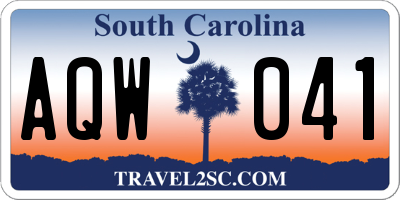 SC license plate AQW041