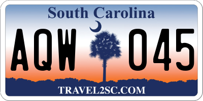 SC license plate AQW045