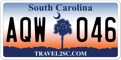 SC license plate AQW046