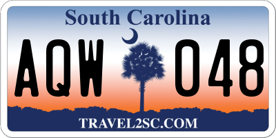 SC license plate AQW048