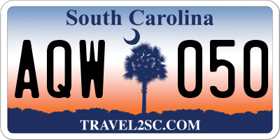 SC license plate AQW050