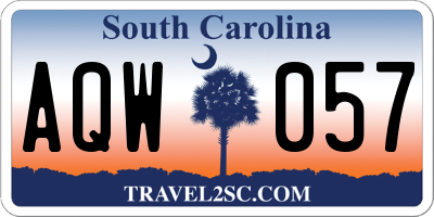 SC license plate AQW057