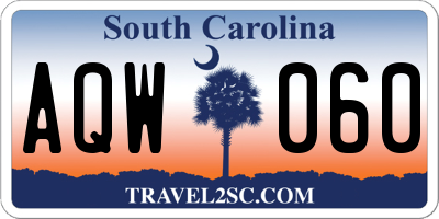 SC license plate AQW060