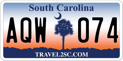SC license plate AQW074