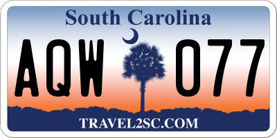 SC license plate AQW077