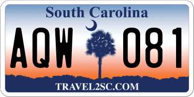 SC license plate AQW081