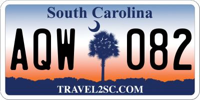 SC license plate AQW082