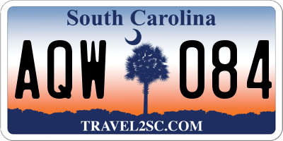 SC license plate AQW084