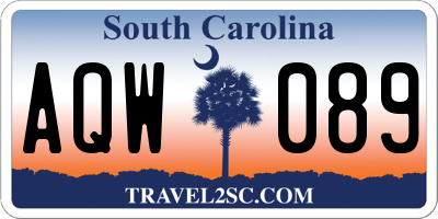 SC license plate AQW089