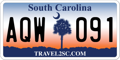 SC license plate AQW091