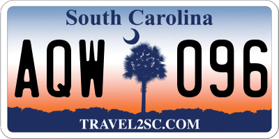 SC license plate AQW096