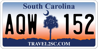 SC license plate AQW152