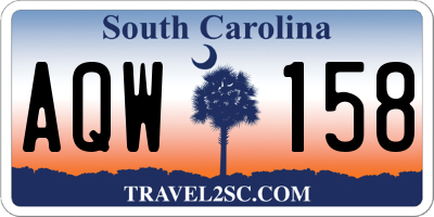 SC license plate AQW158