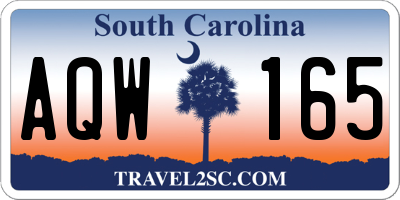 SC license plate AQW165