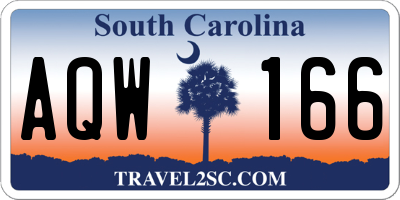 SC license plate AQW166