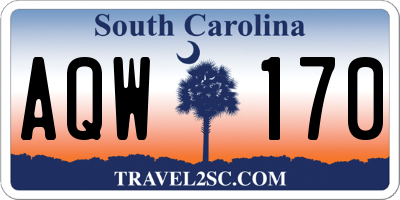 SC license plate AQW170