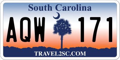 SC license plate AQW171