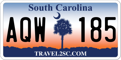 SC license plate AQW185