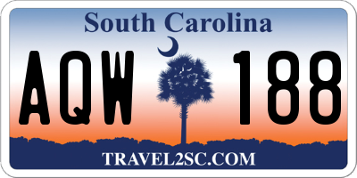 SC license plate AQW188