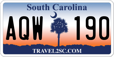 SC license plate AQW190