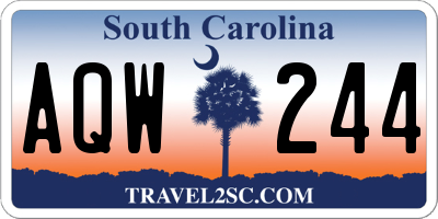 SC license plate AQW244
