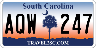 SC license plate AQW247