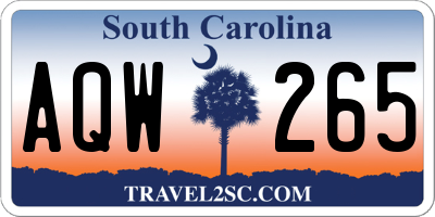 SC license plate AQW265