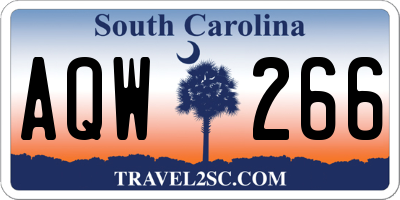 SC license plate AQW266