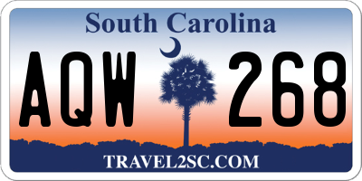 SC license plate AQW268